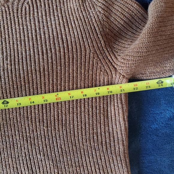 Gap Chunky Knit Mock Neck Sweater Wool Alpaca Blend Camel Brown Size M Cozy - Picture 11 of 13